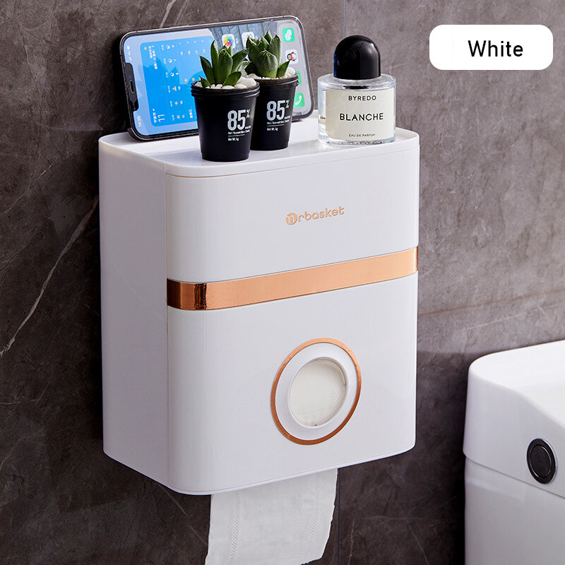 Toilet tissue box free punch waterproof wall hanging toilet toilet shelf creative roll paper rack paper box