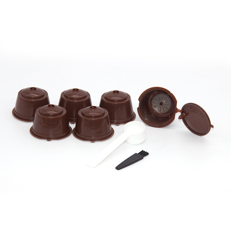 6xCup +2xSpoon Dolce Gusto Reusable Pod Refillable Filter Pod Cup Coffee Nescafe