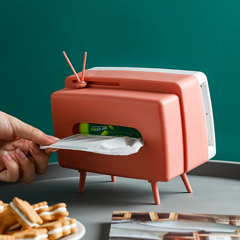 Creativity TV tissue box Home kitchen Tissue storage box living room Paper box Home Mobile phone shelf
