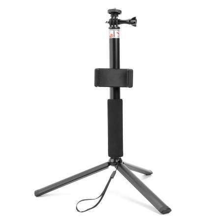 Telescoping ก้านต่อ + ขาตั้งกล้อง + คลิปโทรศัพท์สำหรับ DJI Osmo กล้องแอคชั่นแคมเมรา