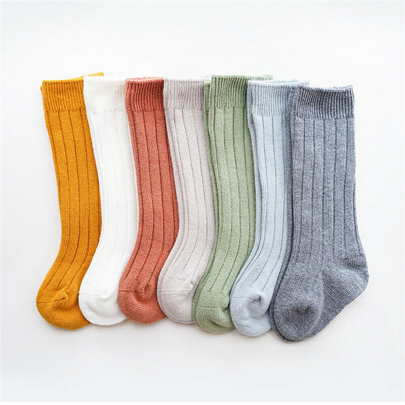 Kids Stockings Toddler Infant Baby Girls Boys Solid color Anti-Slip Long Knee High Stockings Leg Warmer