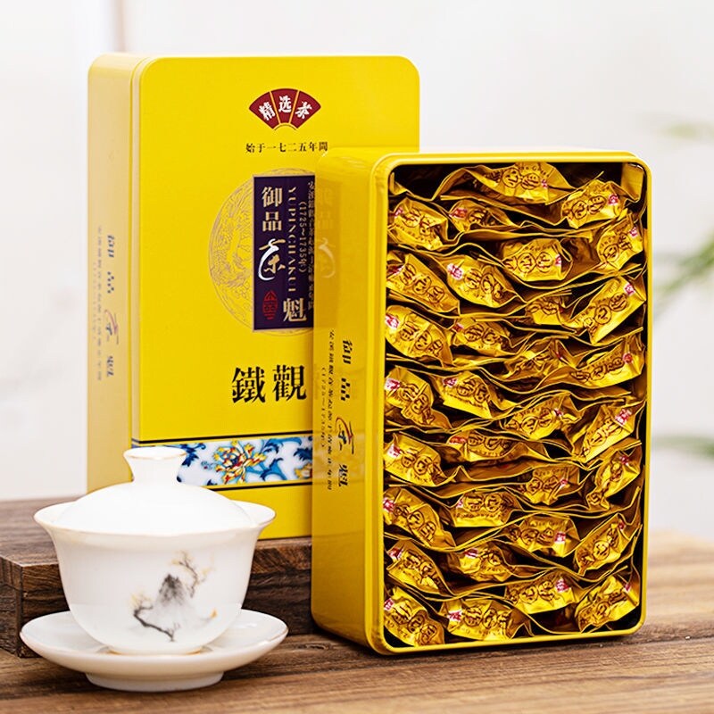 2021 new tea oolong tea anxi tieguanyin premium luzhou-flavor orchid sweet 500 g canned gift boxes