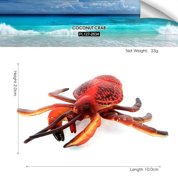 Marine Animal Model Coconut Crab Bagua Crab Crab Pendant Static Solid Model PVC Miniature Collection Toys Educational Kids Toy Toys for Boys Toys for Girls