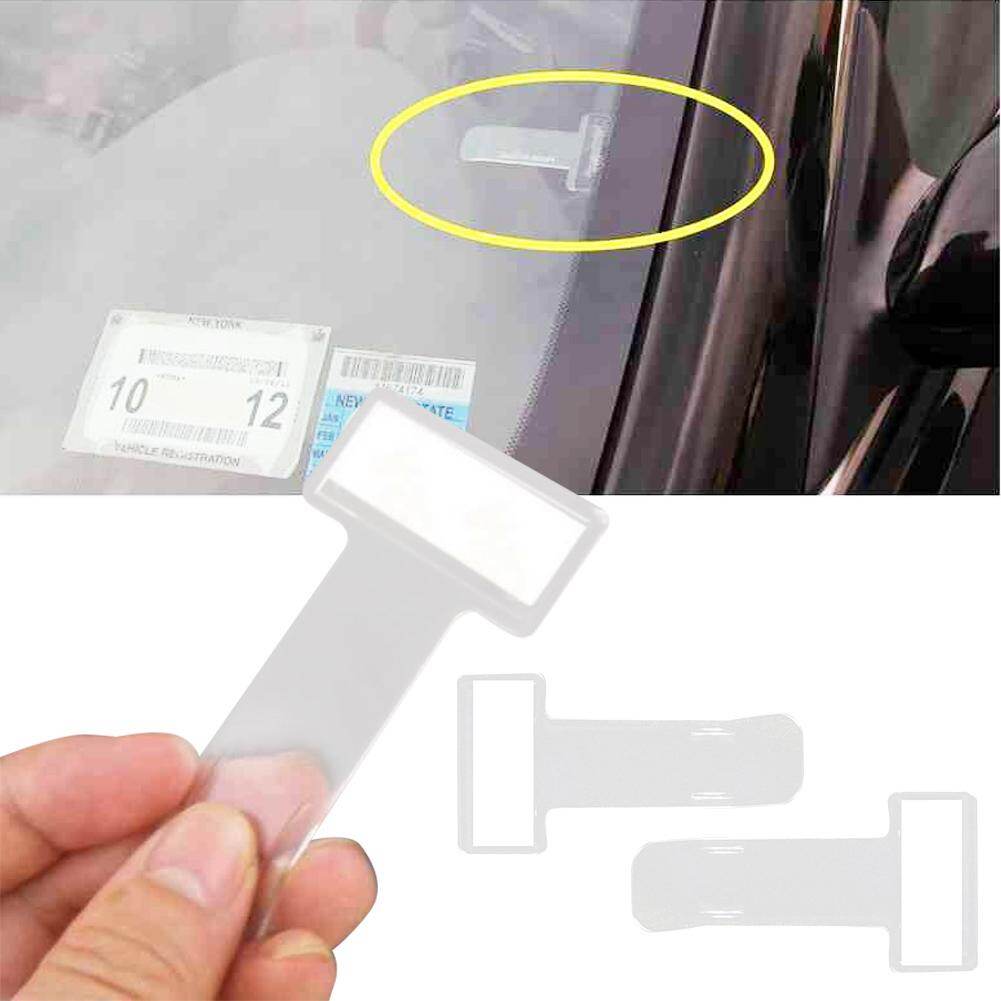 Tenmillion 5Pcs Adhesive Car Windscreen Windshield Parking Ticket Permit Card Holder Clip