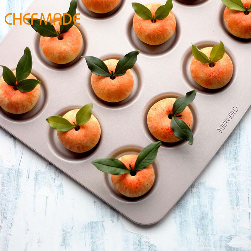 Chefmade 12 Cup Khuôn Bánh Quy Nhỏ Khuôn Khuôn Bánh Quy Nướng Không Khuôn Hình Que Dụng Cụ Làm Bánh Wkoopie Pan Wk9405