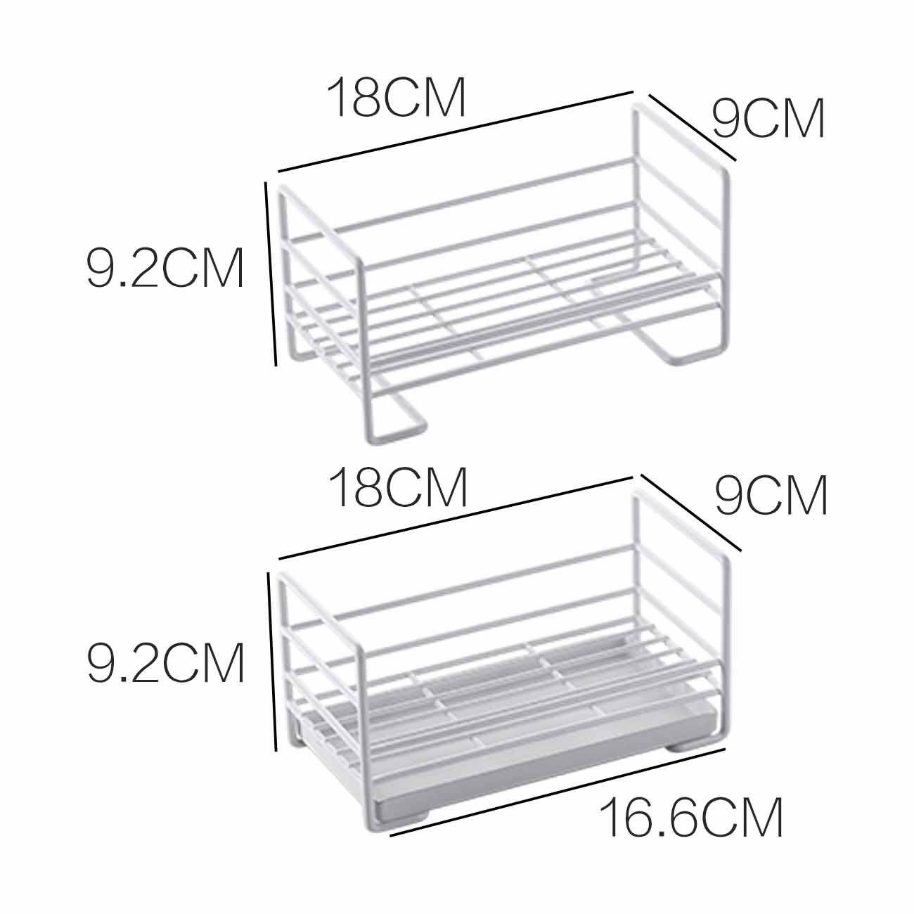 Homenhome Sink Racks wth Tray Tableware Sponge Drain Rack Kitchen Storage Rack