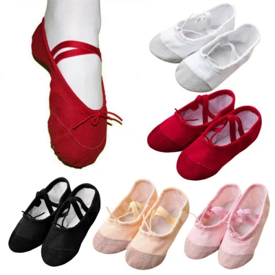 GHGJHGG Kids Professional Soft Flats Baby Latin Dance Children Canvas Ballet Dance Flats Shoes Children shoes Dance Shoes