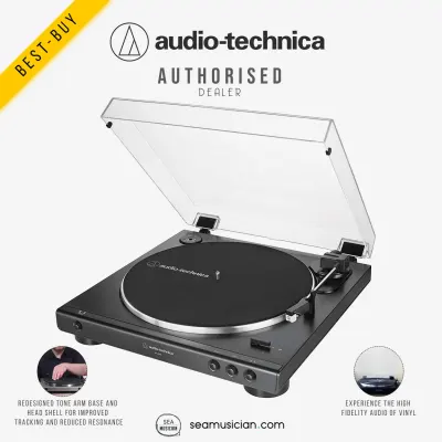 AUDIO TECHNICA AT-LP60X USB FULLY AUTOMATIC BELT-DRIVE TURNTABLE BLACK (AT LP60X/ VINYL DISC PLAYER/ TURN TABLE/ SEAMUSICIAN)