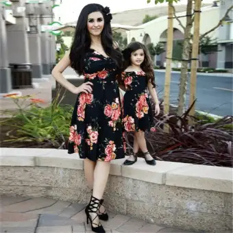 mother and daughter dress lazada