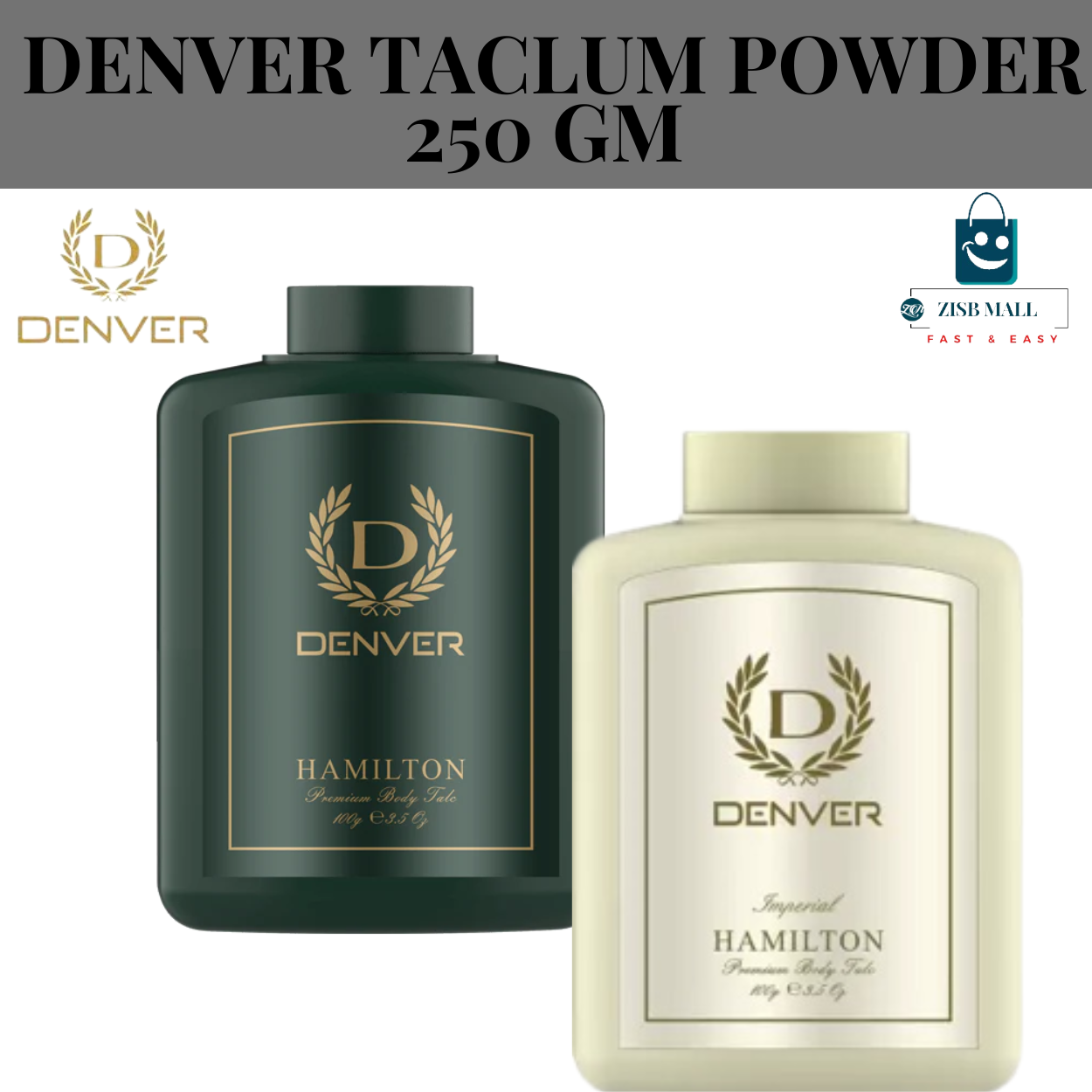 DENVER TALCUM POWDER 300 GM HAMILTON/IMPERIAL Premium Talcum