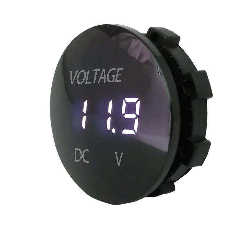 Waterproof Mini Car Mounted Voltage Digital Voltmeter Round Motorcycle Boat
