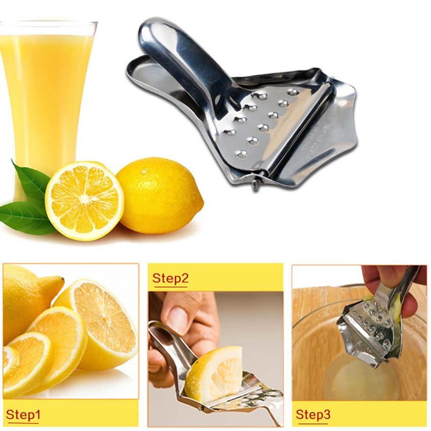 Stainless Steel Manual Juicer For Orange Lime Citrus Handheld Lemon Wedge Clips Silver