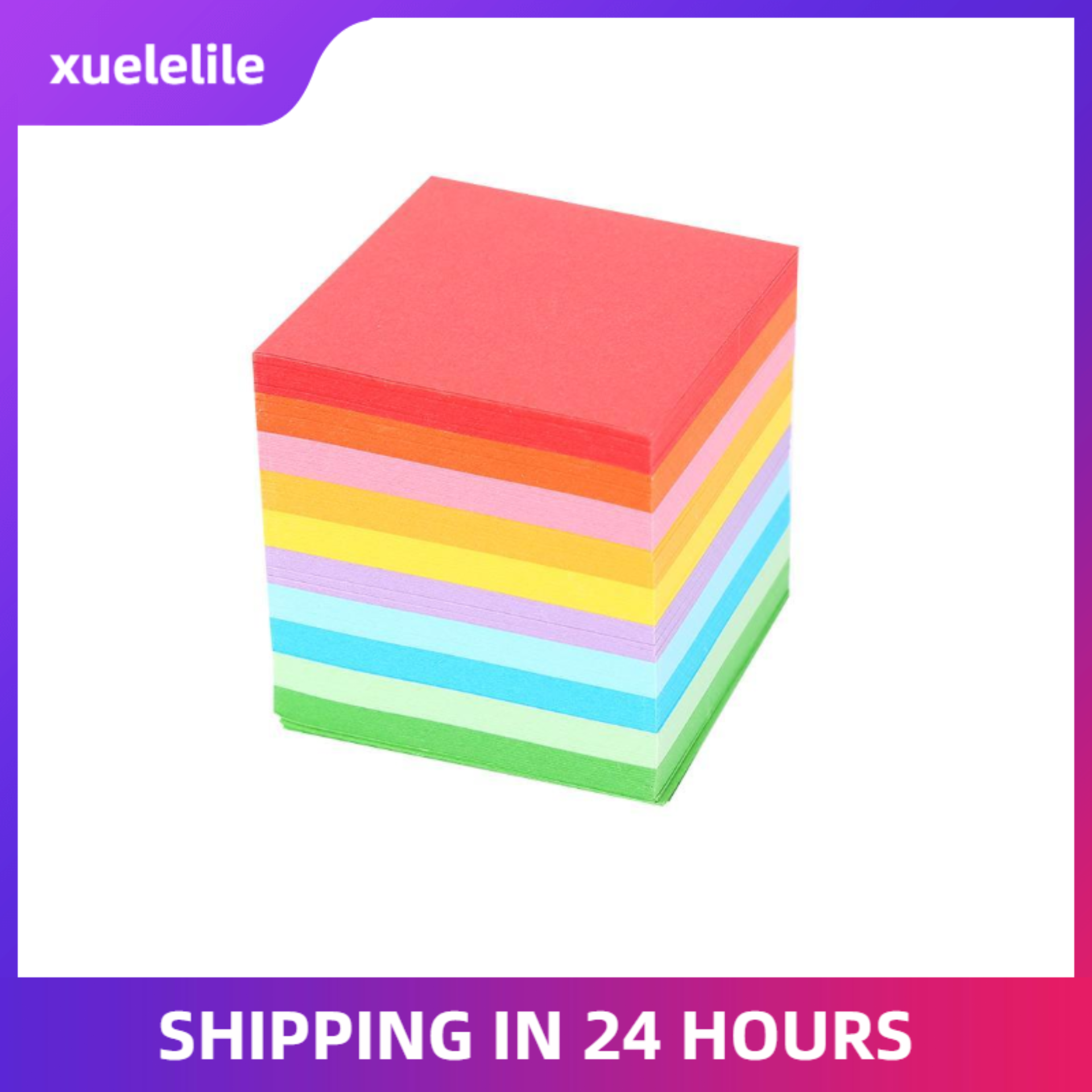 1 Pack 520 pcs Folding Paper Colorful Double Sided Origami Crane Craft Sheets 7x7 cm