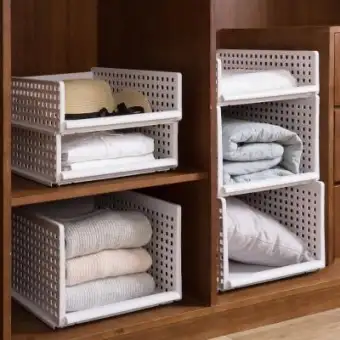 Junehome Stackable Sliding Storage Basket Drawer Type Wardrobe