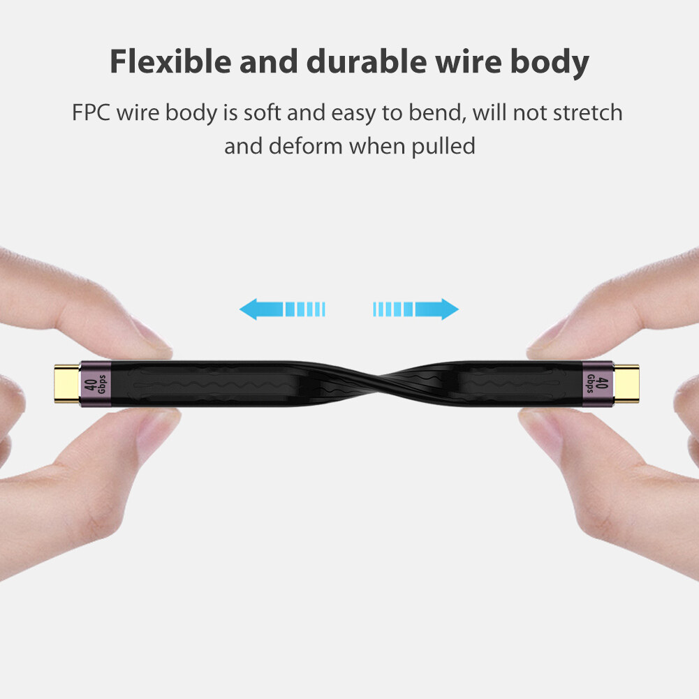 Lightweight USB 4.0 Gen3 Type C Male/Female to Type C Male Flexible Data Cable 40Gpbs 100W