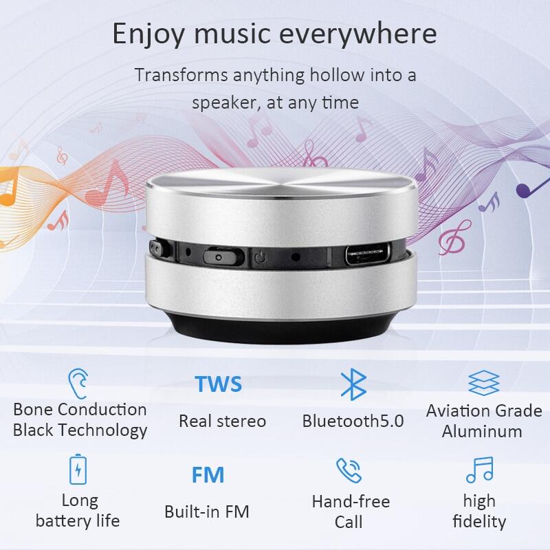 Bone Conduction Bluetooth Speaker Vibration Stereo Audio Digital TWS Wireless Smallest Portable Sound Box DURAMOBIHumbirdSpeaker