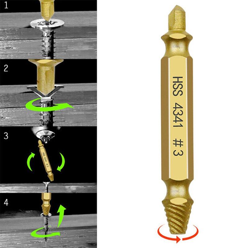 6pcs Damaged Screw Extractor Drill Bit Set Easily Out Broken Screw Bolt Remover Stripped Screws Extractor Demolition Tools