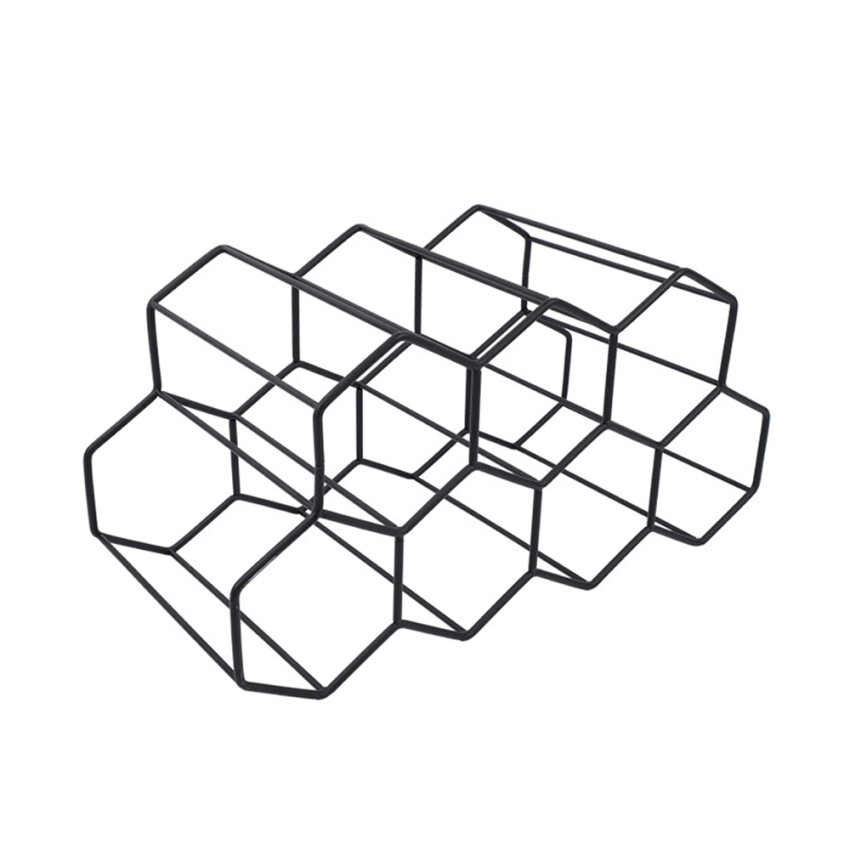 Modern Metal Honeycomb Wine Rack Wine Bottle Storage Beehive Tabletop Wine Rack