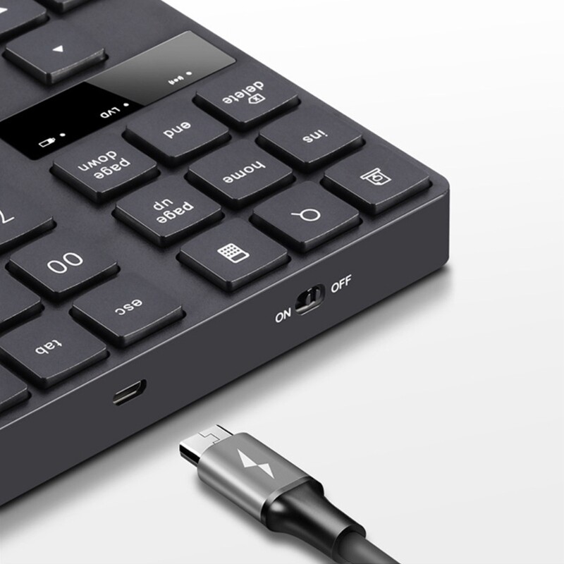 2.4G USB Wireless Numeric Keypad 35 Keys Charging Digital Keyboard Portable Laptop Computer Mini Numpad for Travel Home