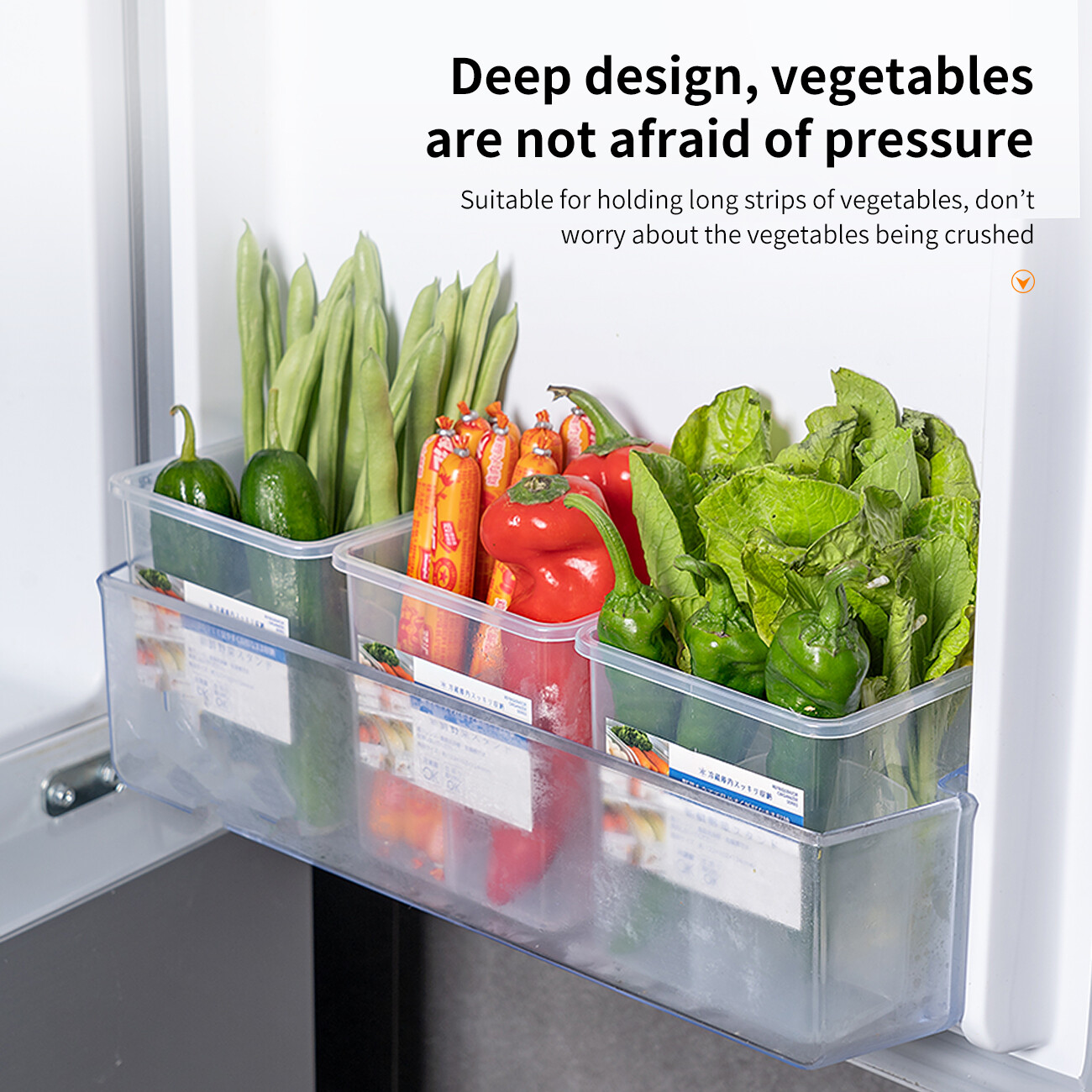 CNMF Transparent Fresh-Keeping Compartment Refrigerator Organizer Storage Box