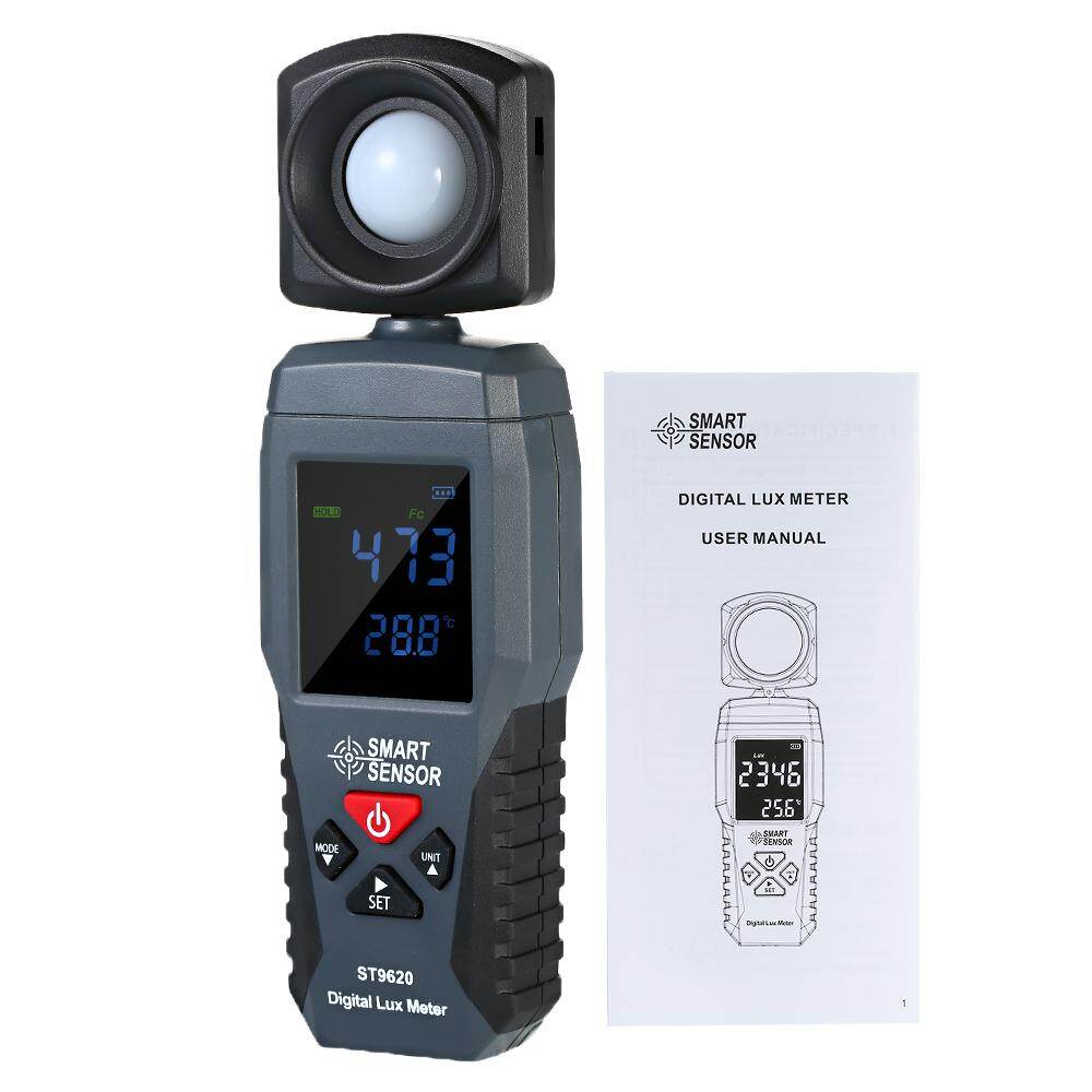 Máy Đo Lux Kỹ Thuật Số Cảm Biến Thông Minh, Máy Đo Độ Sáng Cầm Tay Màn Hình LCD Quang Kế Đồng Hồ Đo Ánh Sáng Luxmeter 1-200000 Lux ST9620