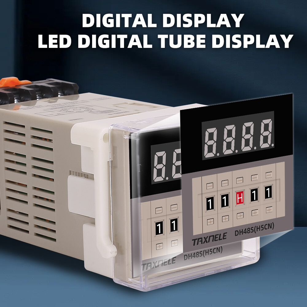 DH48S-2Z Công Tắc Rơ Le Thời Gian Lập Trình Kỹ Thuật Số Hẹn Giờ Trễ 220V 12V 24V 0.01S-99H 99M 8 Chân SPDT 2 Danh Bạ Nhóm