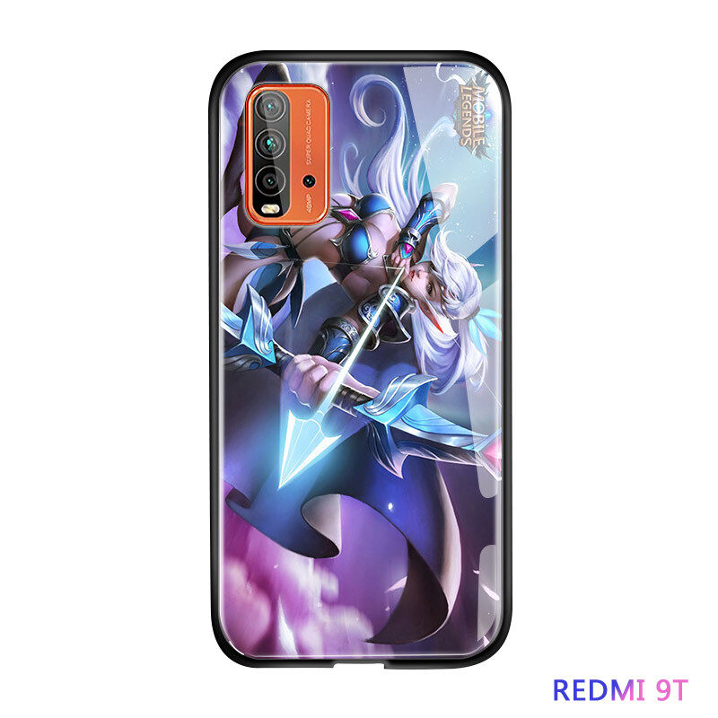 Casing Case For Xiaomi Redmi 9t Phone Case For Boys Girls Fashion Game Cover Mobile Game Phone Cases Mobile Legends For Boys Glossy Tempered Glass Back Cover Casing Hard Case For Men
