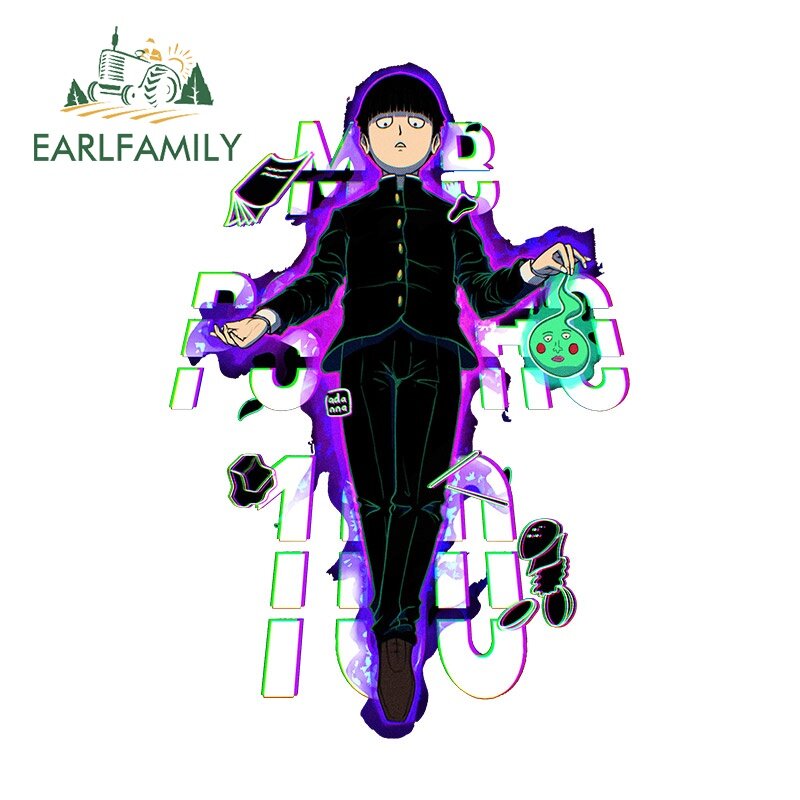 EARLFAMILY Miếng Dán Xe Hơi 13Cm 9.7 Mob Psycho 100 Đề Can Phụ Kiện Xe Hơi