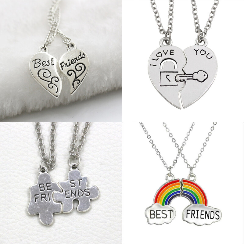 DKC Mặt dây chuyền hình cầu vồng chữ Best Friends thiết kế mới sang trọng cho nữ - INTL