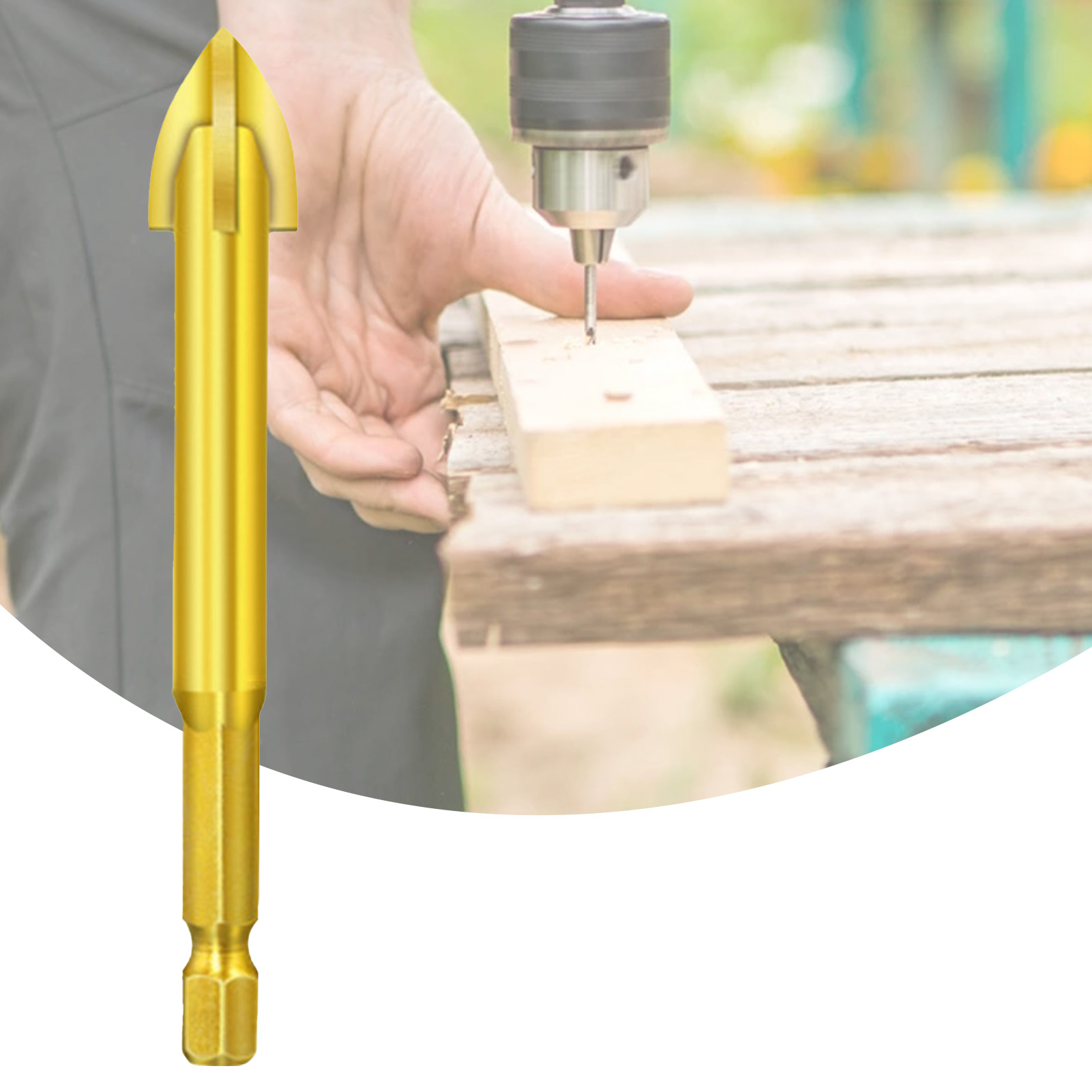 Farfi Practical Triangle Drill Bit Cross Head Long Service Life Universal Low Resistance Tip Drill Bit for Ceramic Tile Sharp Punch Tools