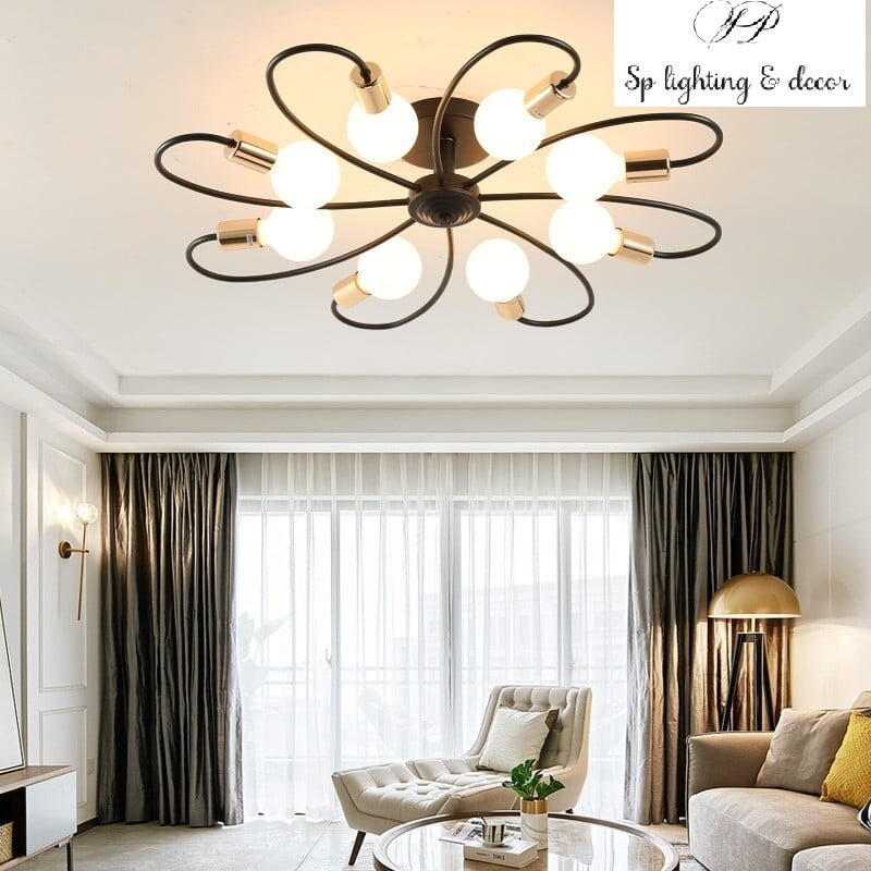 Modern Nordic Lampu Siling Flower Design Pendant Ceiling Light Lampu