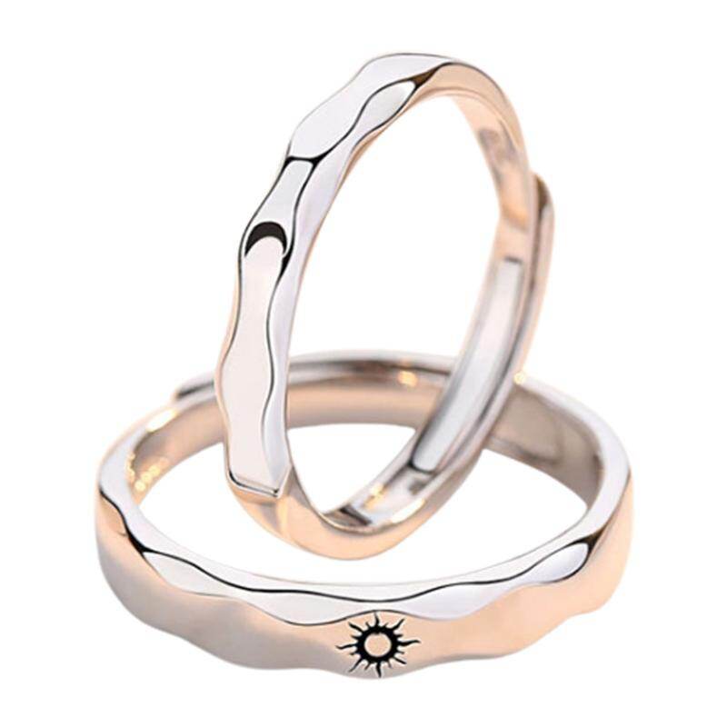 1 Pair Sun Moon Lover Couple Rings Set Valentine's Day Gift Promise Wedding Bands Men Women Jewellery