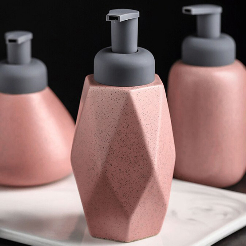 [Carmelun] Ceramic Liquid Foam Soap Dispenser Portable Pump Bottle Bathroom Accessories