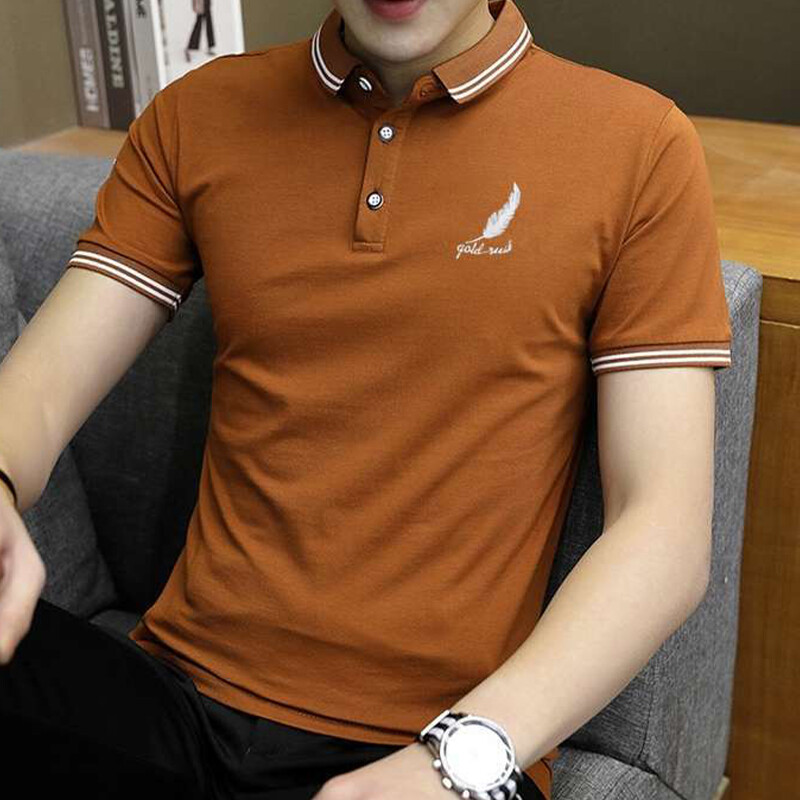 MH Summer lapel polo shirt business casual short-sleeved youth fashion half-sleeved shirt men's t-shirt summer business