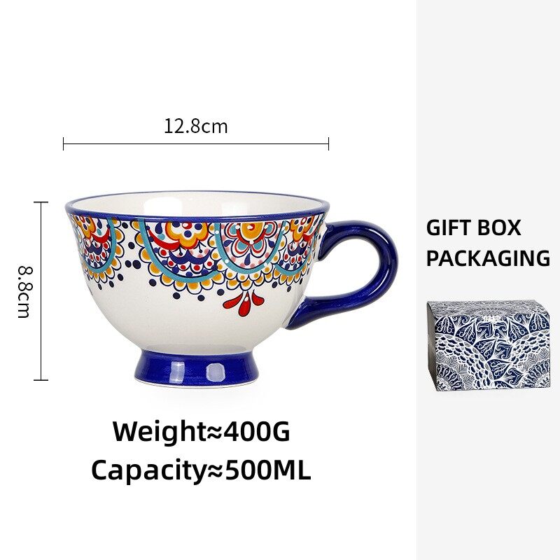 Omk Mỹ gốm 500ml cốc chén ăn sáng cà phê
