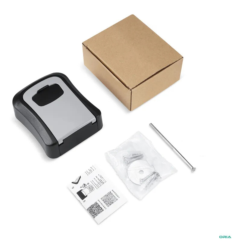 KIPRUN Key Lock Box, 4 Digit Combination Key Storage Lock Box, Wall Mounted Key Safe Box, 5 Keys Capacity Weatherproof for Indoor Outdoor