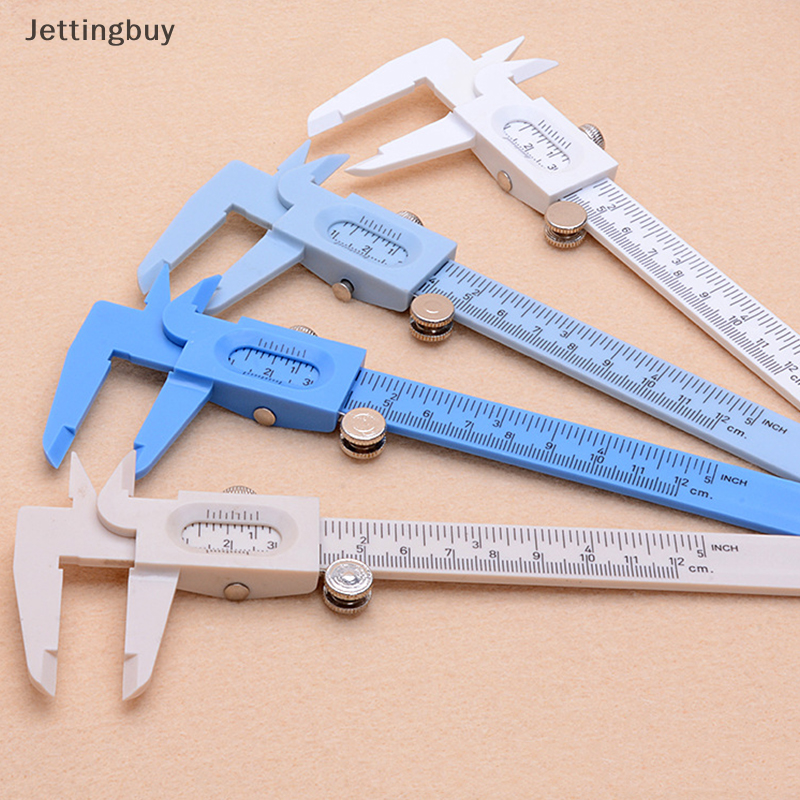 【Jettingbuy】 Flash Sale Double Rule Scale Plastic Vernier Caliper Measuring Student Mini Tool Ruler