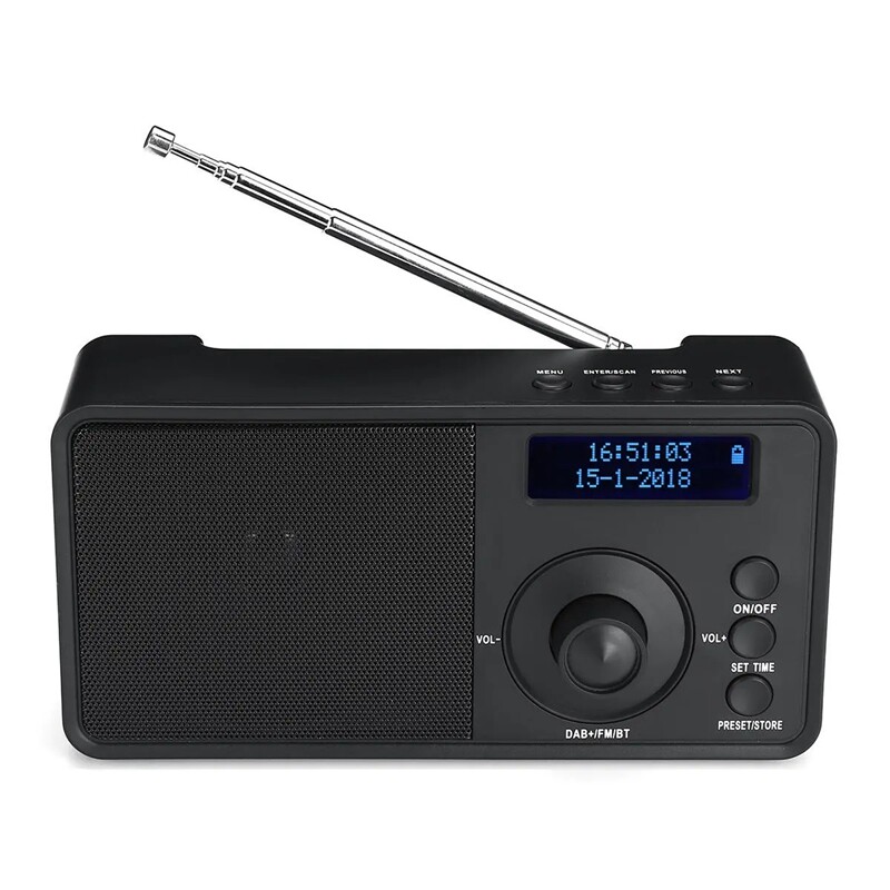Portable DAB + Digital Radio Wireless Bluetooth Stereo Speaker LCD Display Outdoor Headset Support Alarm Clock FM AUX
