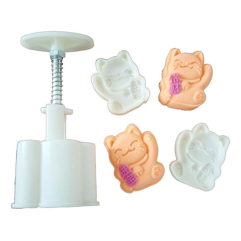 Mooncake Mold 50g Cookie Cutter with Cartoon Animal Stamps Hand Press Green Bean Pastry Mould DIY Bakeware
