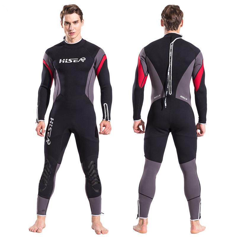 Hisea ชุดดำน้ำชิ้นเดียว integrally 2.5 มม.Neoprene ดำน้ำดูปะการัง W etsuit ท่องประกบสีสดใสคลาสสิกแขนยาว 095