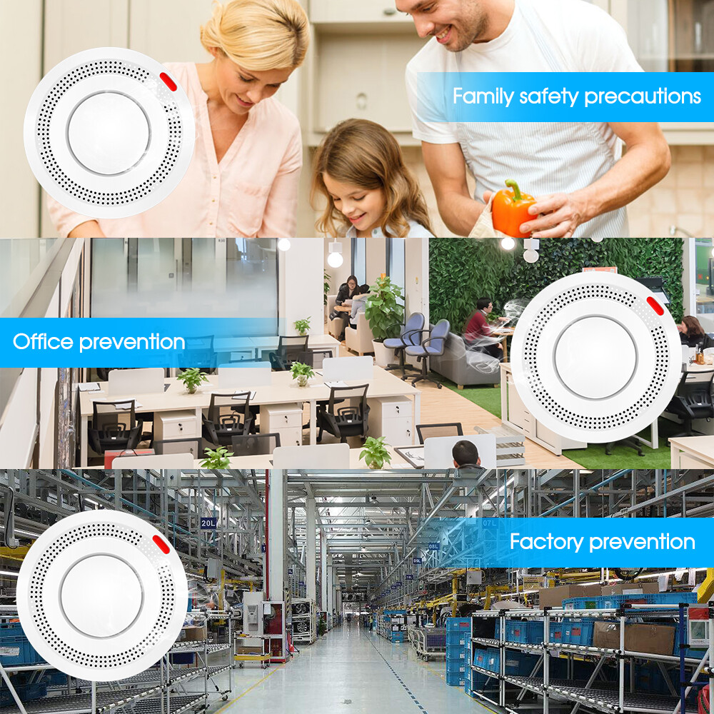 Thiết Bị Phát Hiện Khói Wifi Cảm Biến Báo Cháy Thông Minh Hệ Thống An Ninh Không Dây Smart Life Tuya Điều Khiển Bằng Ứng Dụng Nhà Thông Minh Cho Gia Đình Nhà Bếp/Cửa Hàng/Khách Sạn/Nhà Máy