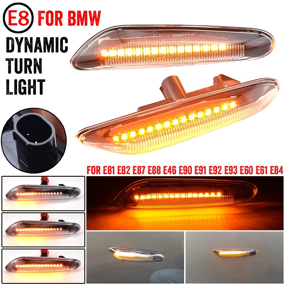 ZR For For BMW E46 E36 E60 E61 E90 E92 E93 X1 E84 X3 Led Dynamic Turn Signal Light Side Fender Marker Sequential Blinker Lamp