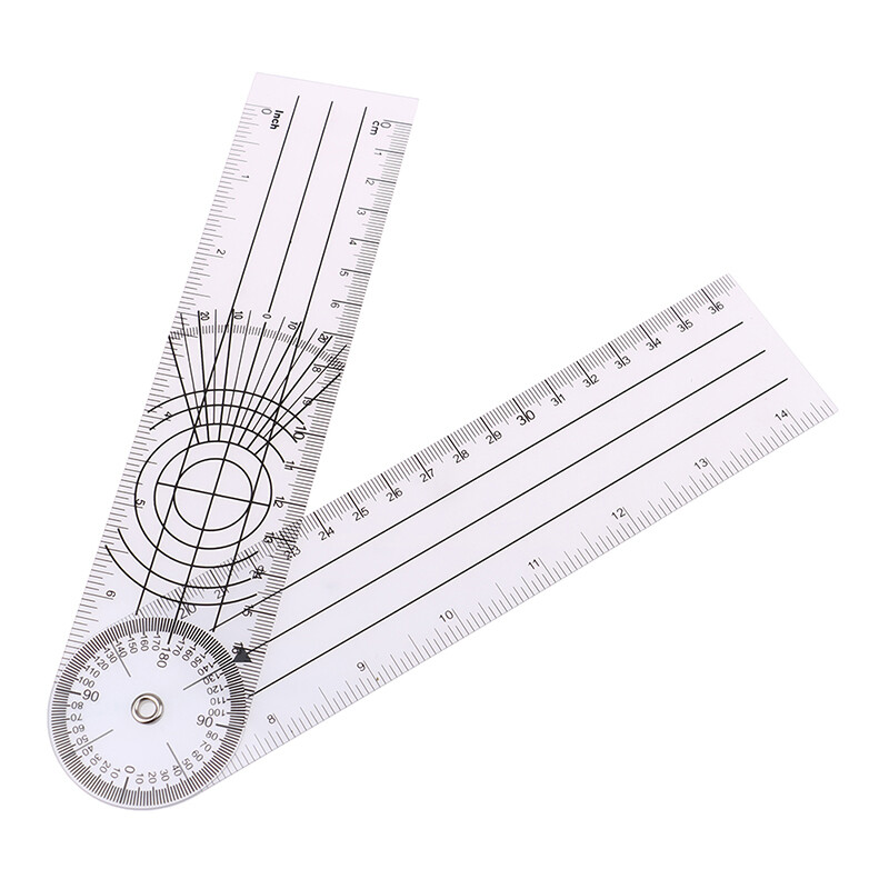 Huali02 1pc multi-ruler goniometer angle medical spinal ruler 360 degree measuring tool