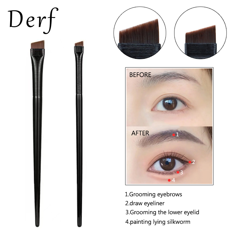 Derf Cọ Trang Điểm Cọ Lông Mày Vát Cọ Kẻ Mắt Cọ Trang Điểm Cạnh Dao Siêu Mỏng Dụng Cụ Làm Đẹp