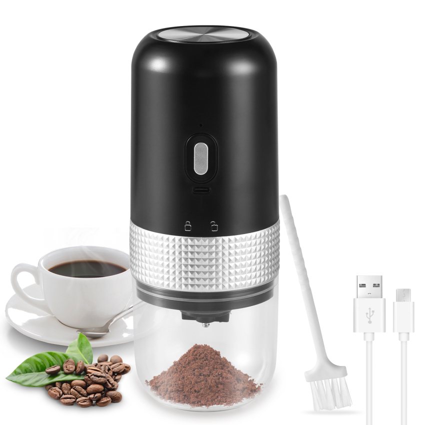 Electric Coffee Grinders with Ceramic Cone Grinder Coffee Bean Grinder Electric with Adjustable Coarseness, Portable Rechargeable Coffee Grinder 30g Capacity for Coffee Beans