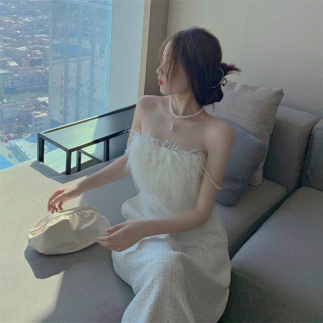Đầm midi nữ lệch vai, váy ôm eo cách tân, đầm dự tiệc