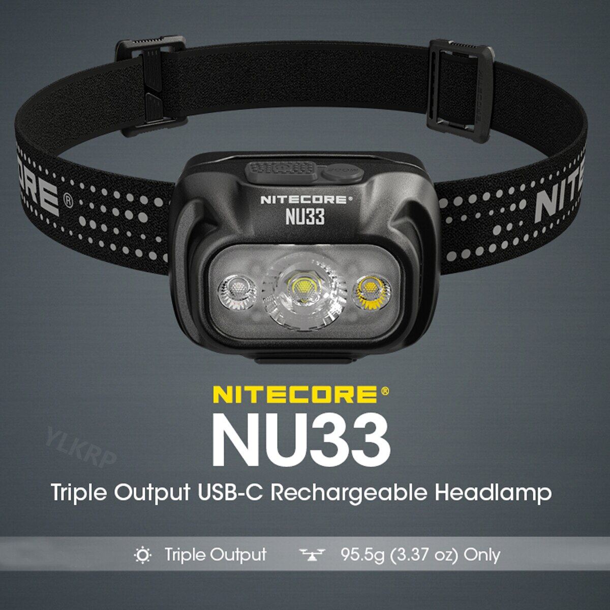 NITECORE NU33 700 Lumens Triple Light Source USB-C Rechargeable Outdoor Headlamp,