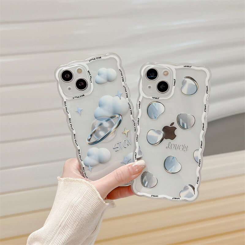 Shockproof Lens Protection Phone Case for IPhone 11 12 13 Pro Max Love Cloud Pattern Back Case for IPhone XR X Xs Max Girls' Gift Mobile Phone Case