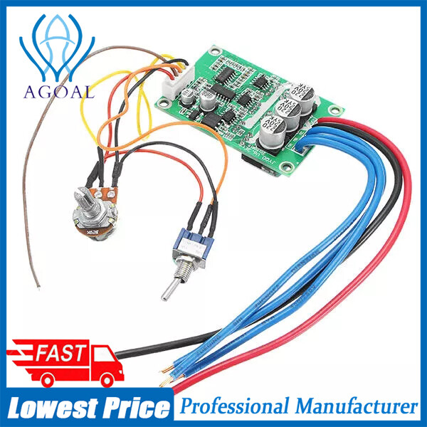 Agoal DC 12V-36V 500W High Power Brushless Motor Controller Driver Board Assembled No Hall