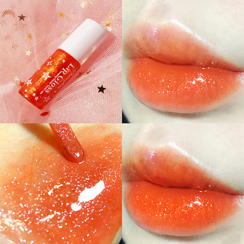 Glitter Lip Gloss 6 Colors Shimmer Waterproof Long Lasting Soft Moisturing Mirror Shiny Liquid Lipstick